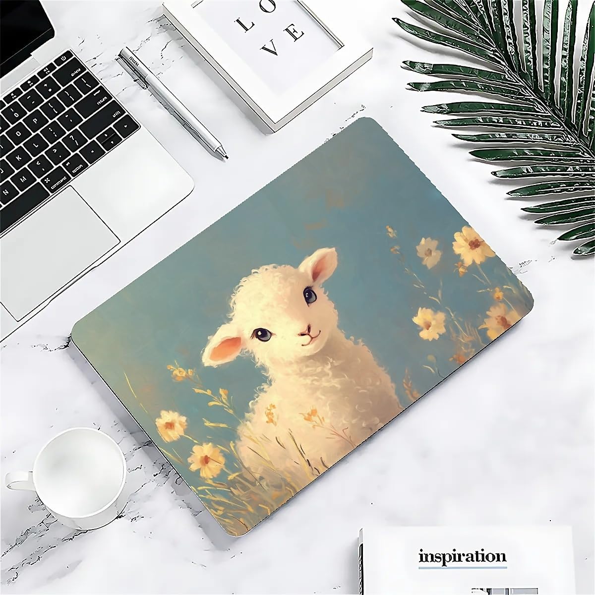 Compatible with MacBook Air 13.3 13.6 Inch Case 2022 2021 2020 2019 Plastic Hard Shell Case Cover,13.6 Air (A2681) M2 2022, Cute Little Lamb