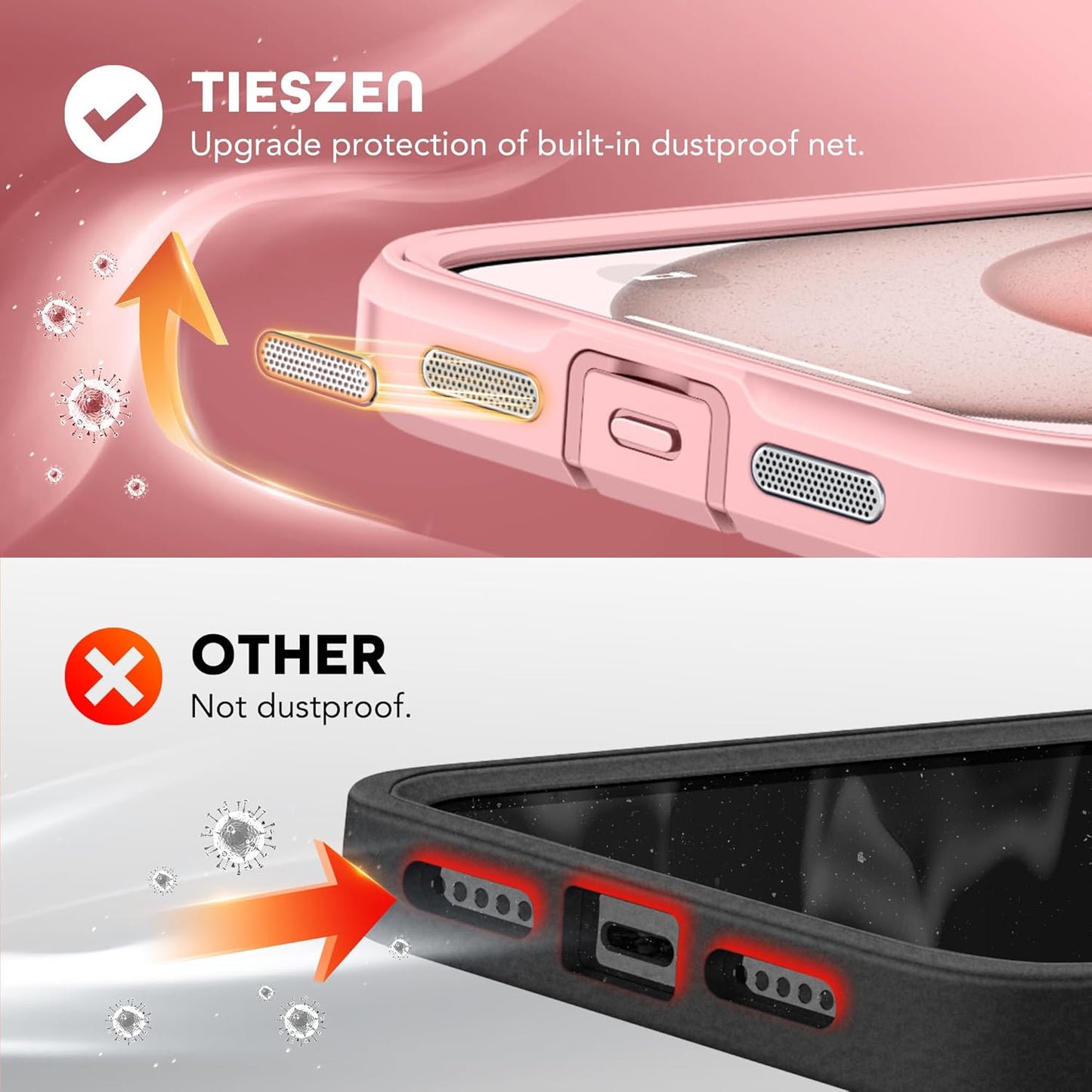 Magnetic for iPhone 15 Plus Case, Compatible with MagSafe, Built-in Privacy Screen Protector and Camera Protection, Anti Spy Full Body Dustproof Shockproof Hard Phone Case 6.7", Pink