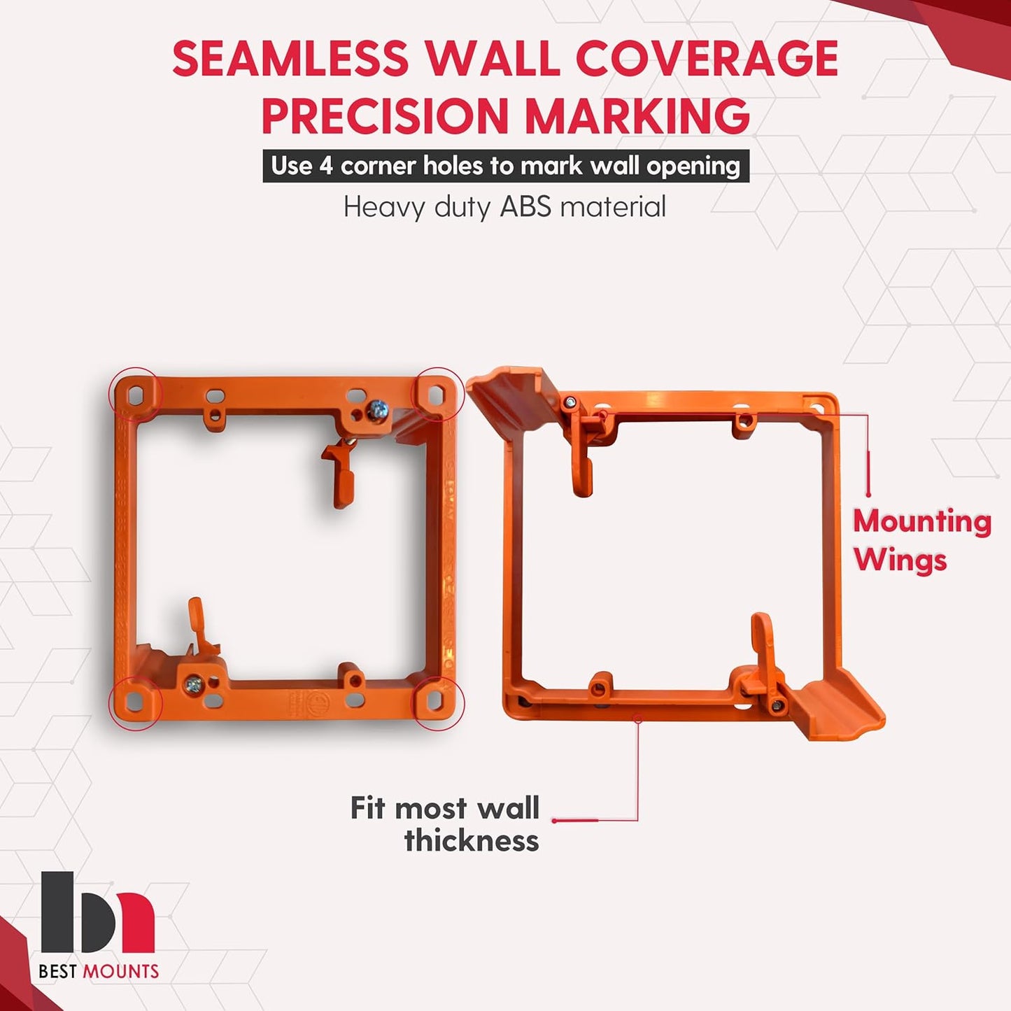 BestMounts - 2 Pack In Wall Cable Management Kit - Recessed Wall Plate Cable Black Pass Through Pair with Dual Gang Low Voltage Mounting Bracket - TV Cord Hider for Wall Mounted TV ETL Listed