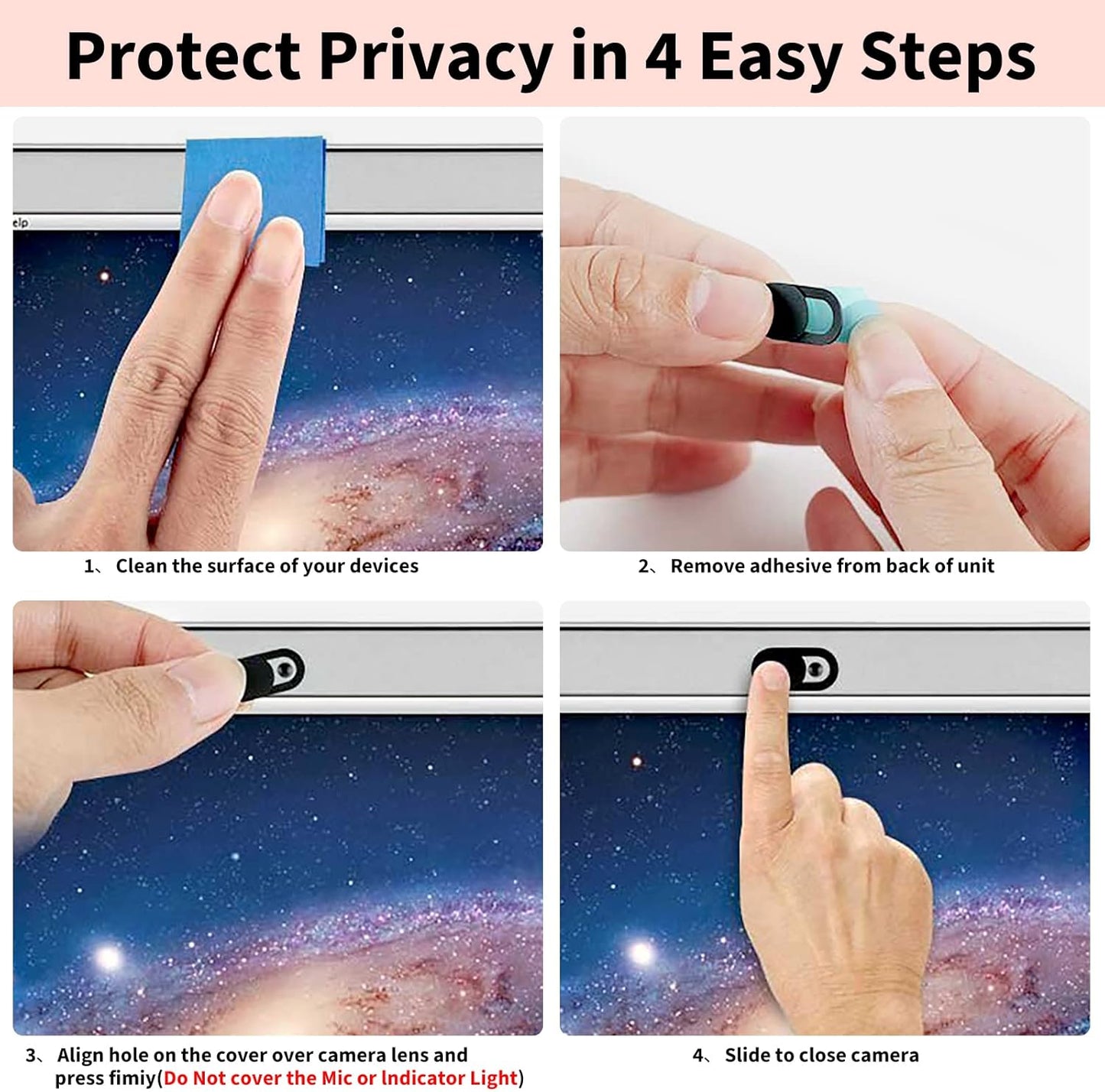Laptop Camera Cover Slide Cute, Ultra Thin Webcam Cover for iPhone iPad MacBook Pro Computer iMac Cell Phone PC Accessories, Camera Blocker Slider, Great for Privacy - Flowers (3 Small+3 Large)