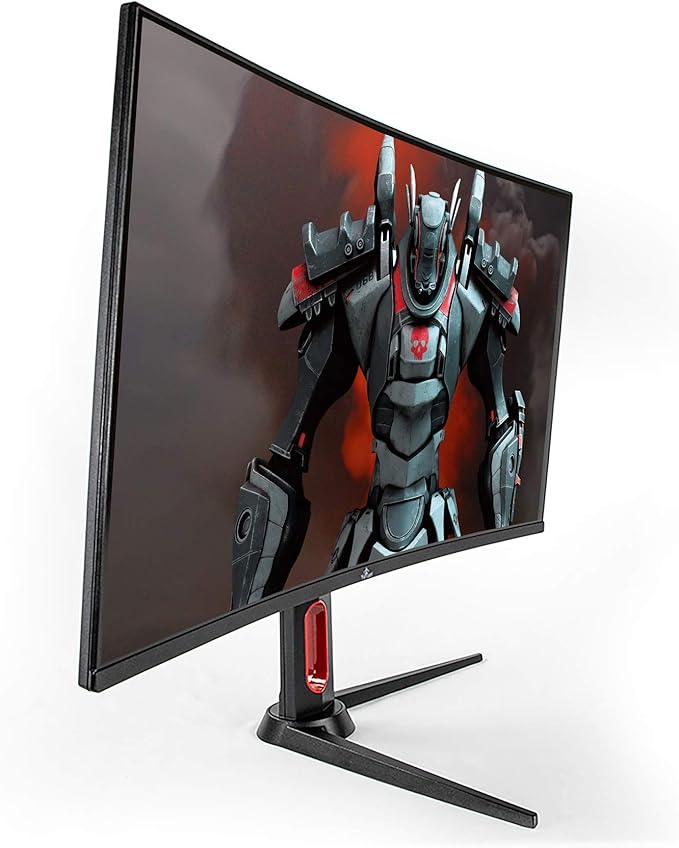 YEYIAN Sigurd 3500 32” Curved PC Gaming Frameless LED Monitor, 1080P HD, 165Hz, 1ms, 3000:1, 16:9, 178°, 16.7M Colors, AMD FreeSync, DP/HDMI, VESA Mountable, Tilt/Height/Pivot Adjustable