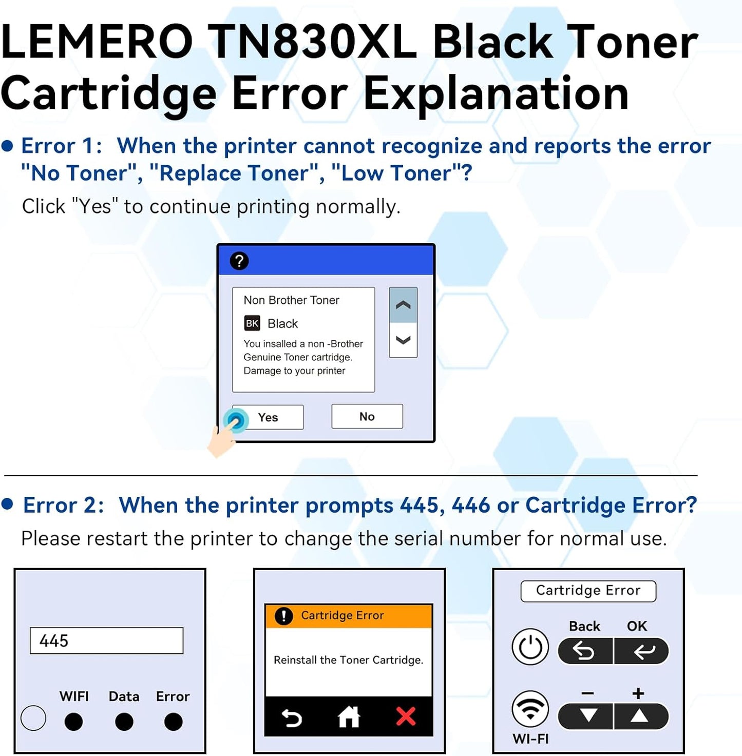 LEMERO Compatible Toner Cartridge Replacement for Brother TN830XL TN830 TN-830 Black High Yield Toner Cartridge Work with DCP-L2640DW HL-L2460DW HL-L2480DW HL-L2405W MFC-L2820DW Printer 830XL 2-Black