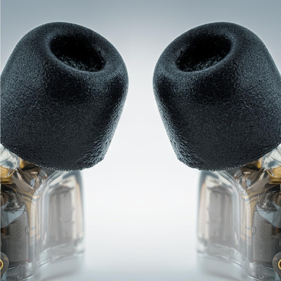 Comply 600 Core Series | Memory Foam Replacement IEM Ear Tips for Truthear, Sennheiser, Moondrop & More | Superior Noise Isolation, Ultimate Comfort, Secure Fit | Black, Medium (3 Pairs)