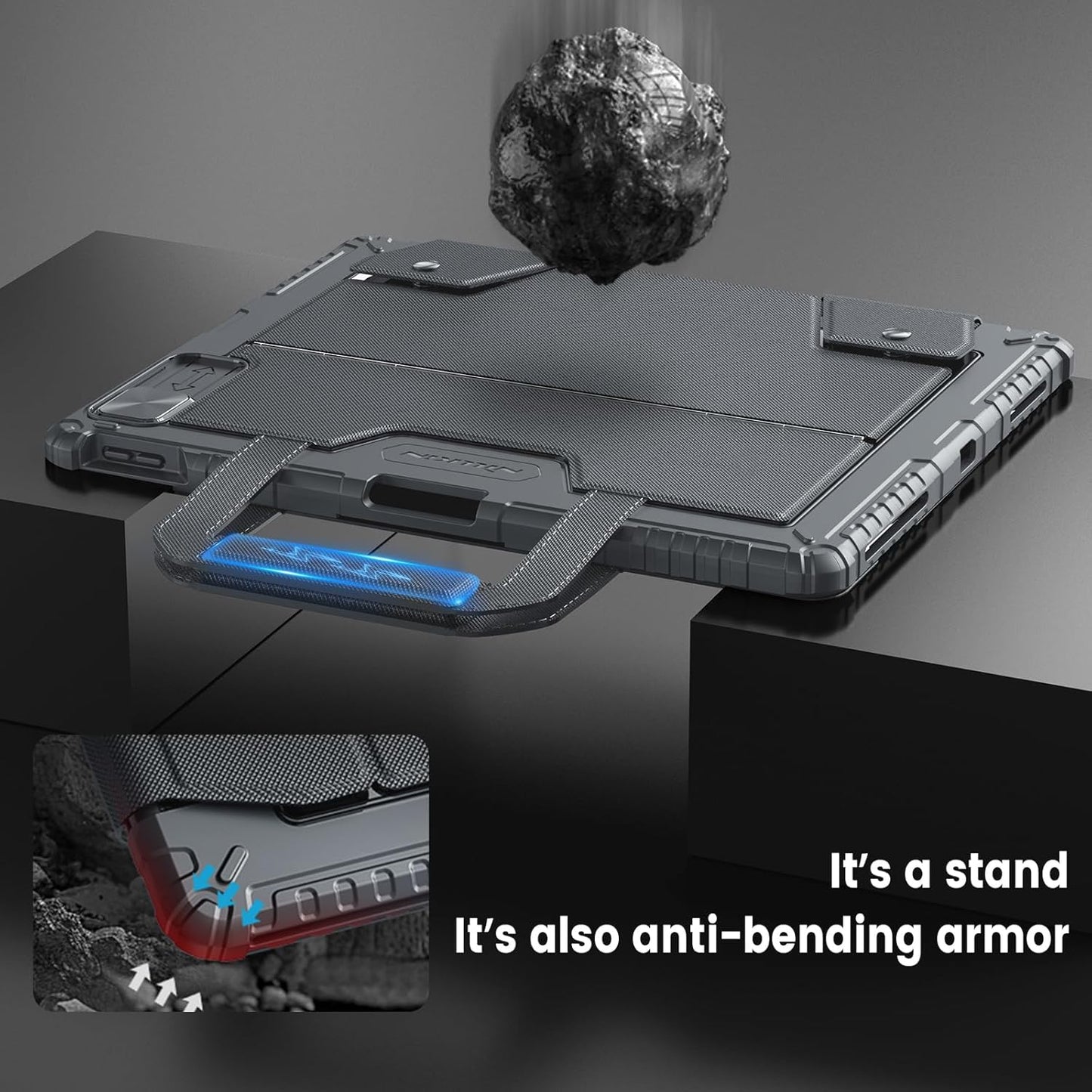 Nillkin Carry Go Backlit Keyboard Case for iPad Air 13 inch M2 M3 with Handle, Grey for iPad Pro 12.9 (3rd/4th/5th/6th Generation) Detachable Keyboard with Trackpad,Kickstand,Great Typing,Function Row