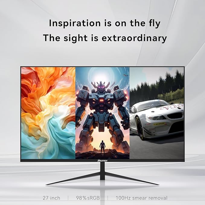 27 Inch QHD (2560x1440) Gaming Office Computer Monitor, 2K 100Hz Refresh Rate IPS Panel, 1000:1 Contrast Ratio, HDMI and DisplayPort（G27D Air Vision）