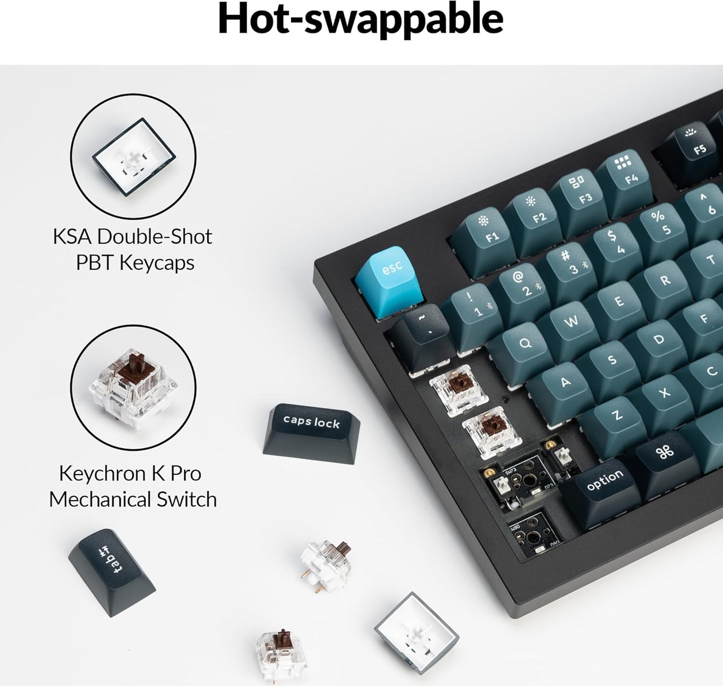 Keychron Q5 Pro Wireless QMK/VIA Mechanical Keyboard, 96% Layout Programmable Knob Full Aluminum Double-Gasket Design, Hot-swappable K Pro Brown Switch for Mac Windows Linux - Black