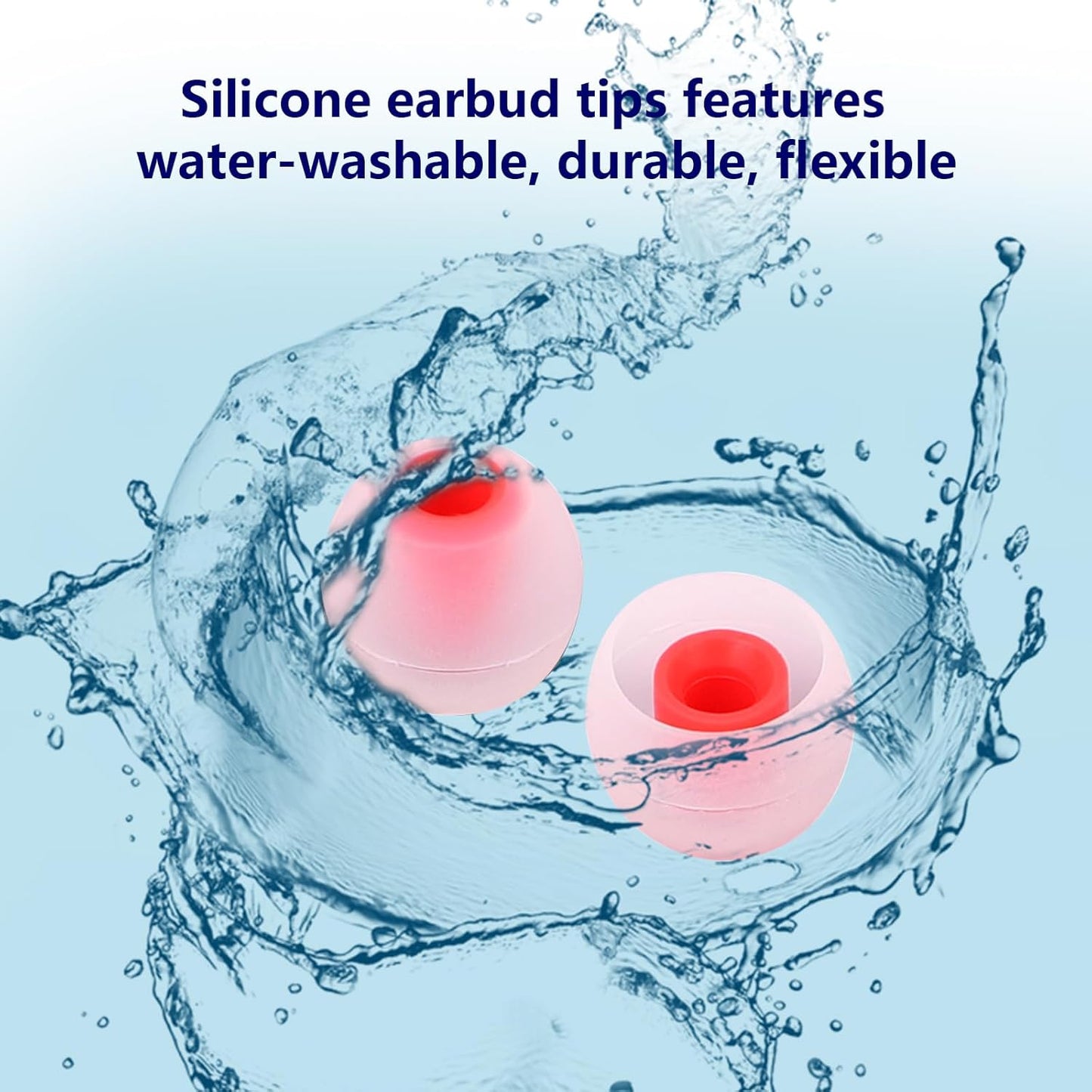 Silicone Replacement Earbud Tips Earbud Covers Ear Tips Fit for in-Ear Headphones (Inner Hole 3.8mm -5.1mm) Earbud Replacement Tips 9 Pairs, S/M/L