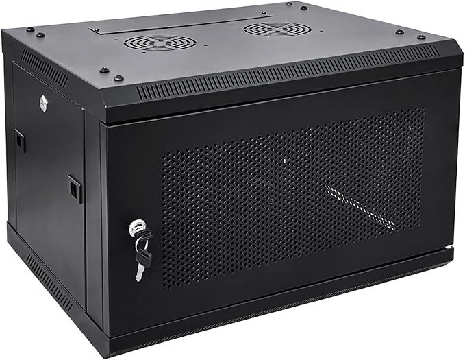 6U Wall Mount Server Cabinet Network Rack Vented Enclosure Locking Door