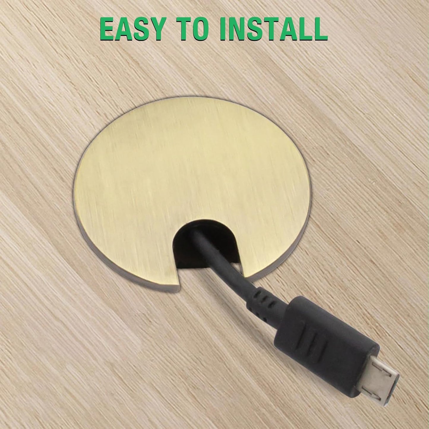 1 Pcs Desk Grommet 1-3/8" / 35 mm, Desk Cord Hole Cover, Cable Grommet Metal Zinc Alloy Materilal, Desk Hole Grommet for Home & Office Pc, Detachable Cable Cord Organizer-Bronze