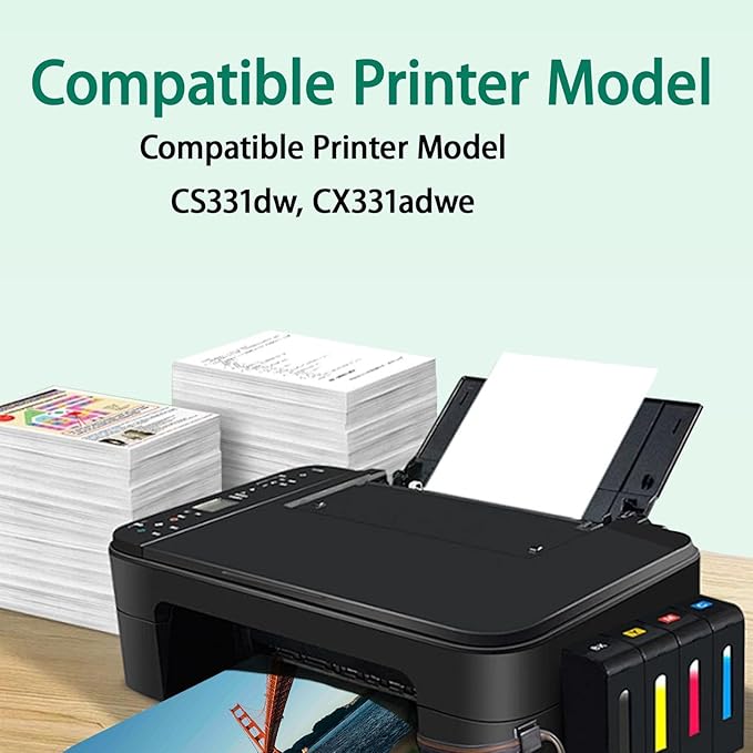 CS331 CX331 High Yield Toner Cartridge 4500pages 4 Pack 20N1HC0, 20N1HK0, 20N1HM0, 20N1HY0 Replacement for Lexmark CS331dw CX331adwe Printer with Smart Chip
