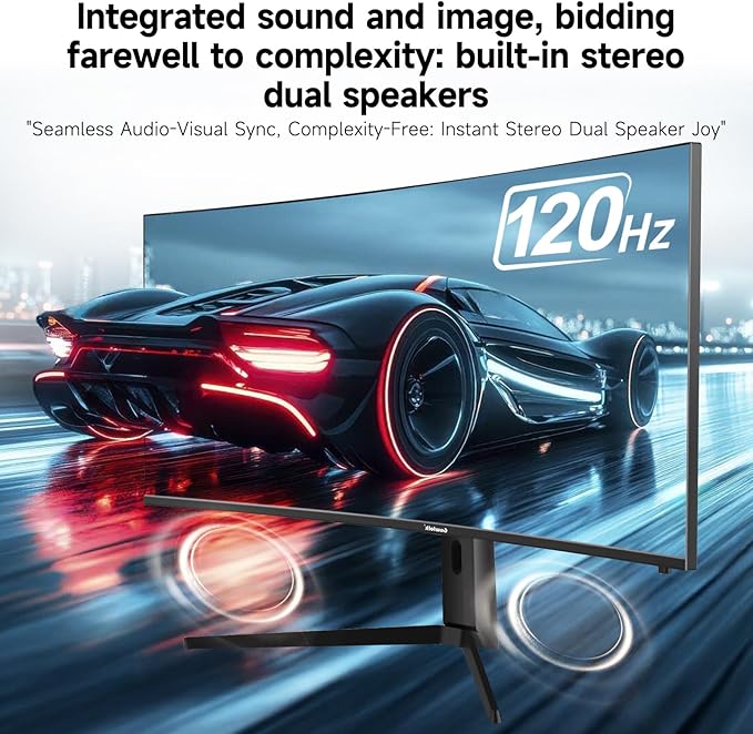 Gawfolk 40 Inch 5K Ultrawide Curved Gaming Monitor 120Hz, 5120 x 2160P IPS Computer Monitor with Built-in Speakers, 21:9, PIP/PBP, AMD FreeSync, 120% sRGB, HDMI 2.0, DP 1.4, Tilt/Height Adjustable