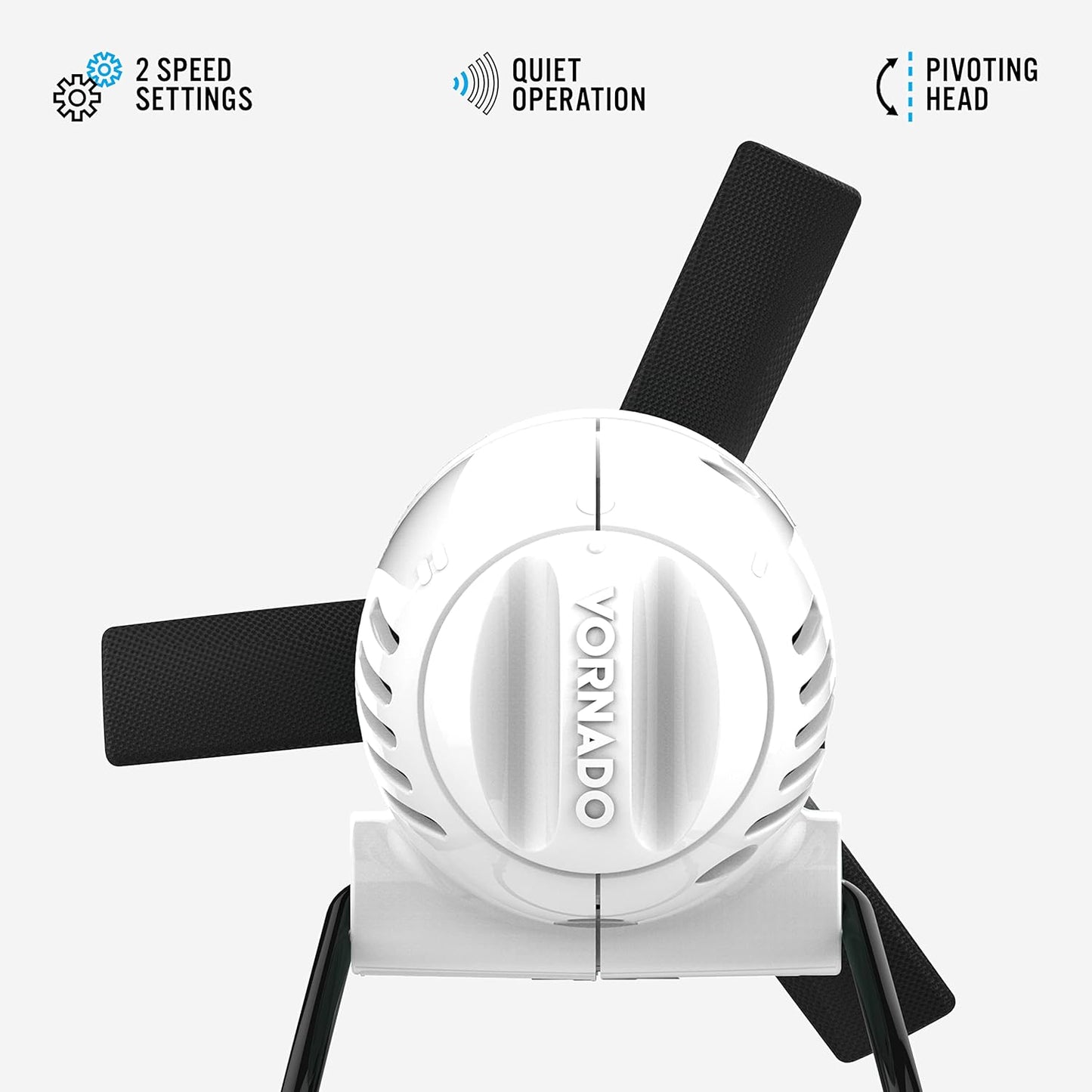 Vornado Zippi Small Personal Fan, Foldable Cooling for Desk, 2 Speed Settings, Soft Nylon Blades, Directable Airflow, Perfect Fan for Office and Bedroom, Multiple Color Options, Ice White