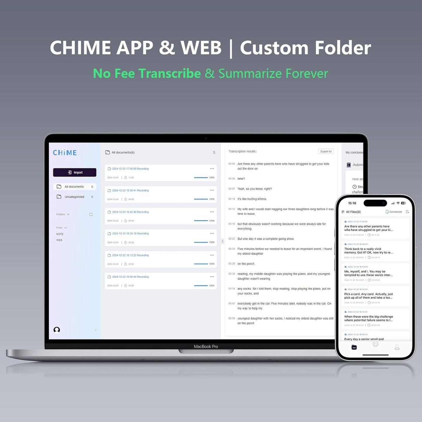 AI Voice Recorder, Voice Recorder with No Fee for Transcribe & Summarize Empowered by ChatGPT, APP and Web Sync, Real-time Translation, 107 Languages, Wireless Charging, for Lectures, Meetings-Silver