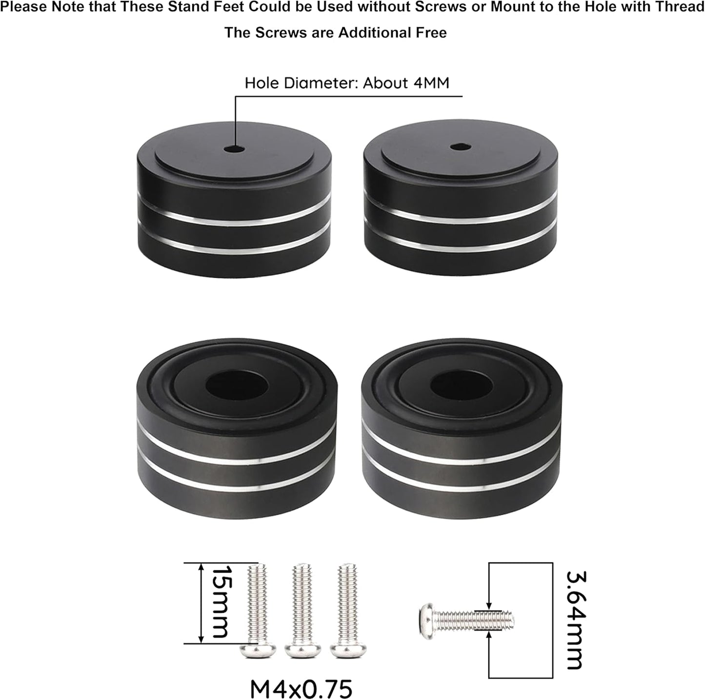 Audiocrast 4X HiFi Speaker Spikes Isolation Stand Feet Pad Aluminum 40x20mm Audio Isolators Amplifier Shock Absorber Non-Slip Hi-End Floor Protector for Subwoofer DAC CD Turntable Amp