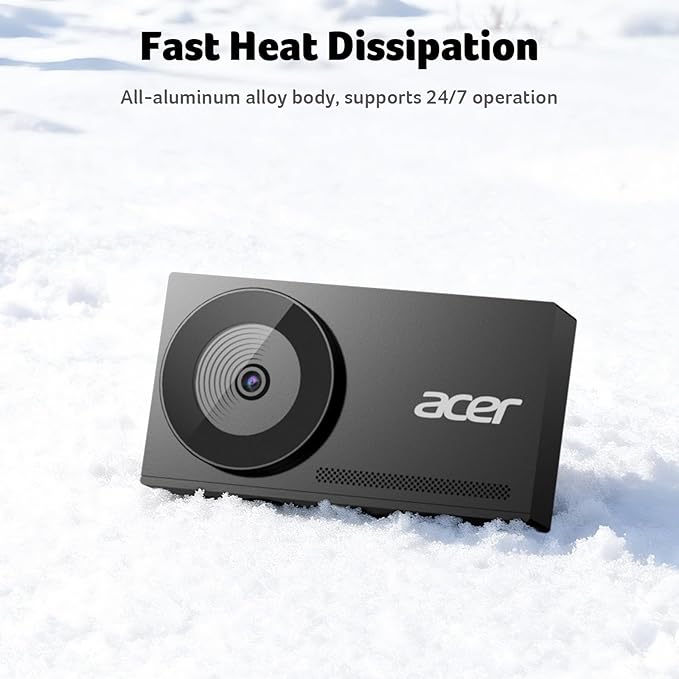 acer 4K Webcam for PC/Mac with All-Metal Unibody Sculpted, Sony 1/2" Sensor, PDAF, 2 Noise Reduction Mics, Privacy Cover, Lightweight, Fast Cooling, Streaming Camera for Live Meeting Commerce Gaming