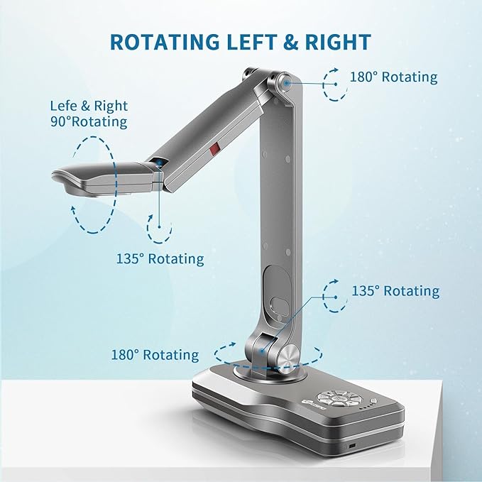 JOYUSING V500-4k VGA/HDMI/USB Three Mode 13MP Document Camera, OCR for Windows, Compatible with Real-time Projection, Web Conferencing, Distance Learning, Remote Teaching - Mac, Windows