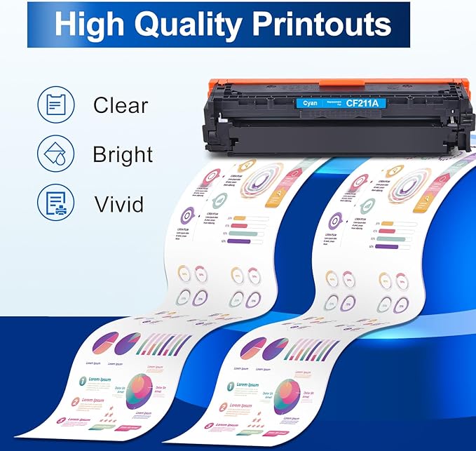 InkNI Compatible 131A Toner Cartridge Replacement for HP 131A 131X Black, Cyan, Magenta, Yellow|Compatible for HP Printers LaserJet Pro 200 Color M251nw,MFP M276nw (Color, 4-Pack)
