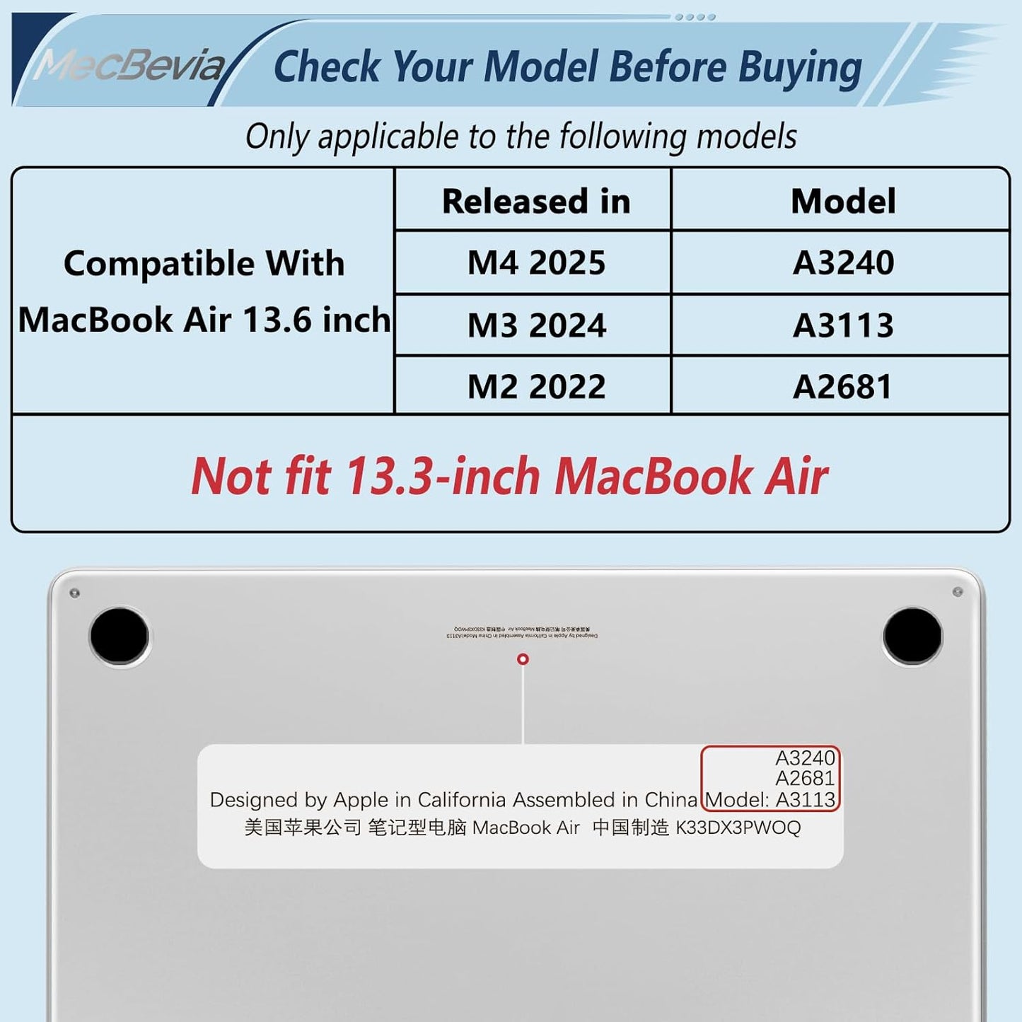Compatible with MacBook Air 13.6 inch Case, M4 A3240/M3 A3113/M2 A2681 (Released 2025 to 2022), Hard Shell, Keyboard Cover, Screen Protector, Webcam Cover & Type-C Adapter, Daisies