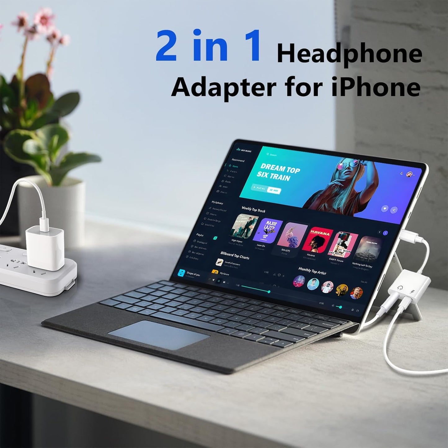Seulliya USB C to 3.5mm Headphone Jack and Charger Adapter, 2-in-1 Audio & Fast Charging Splitter for Apple iPhone 17/16/15/Pro/Pro Max, iPad, Samsung, Pixel, and More 3Pack