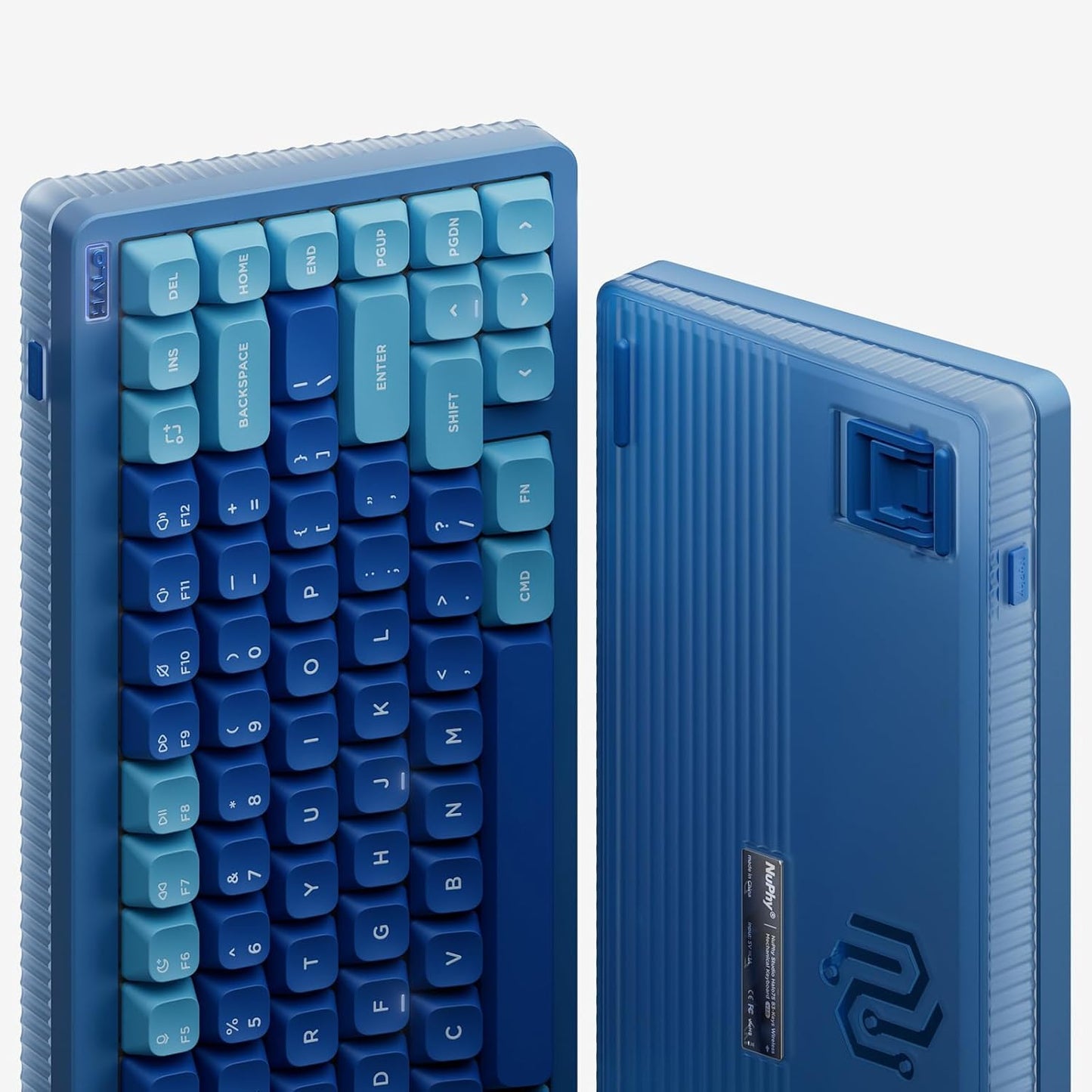 nuphy Halo75 V2 Mechancial Gaming Kyeboard,75% Wireless Hot Swappable Bluetooth Keyboard,83 Kyes RGB Backlit Keyboard,Support Bluetooth/2.4GHz/USB-C (Blue, Lemon (55gf))
