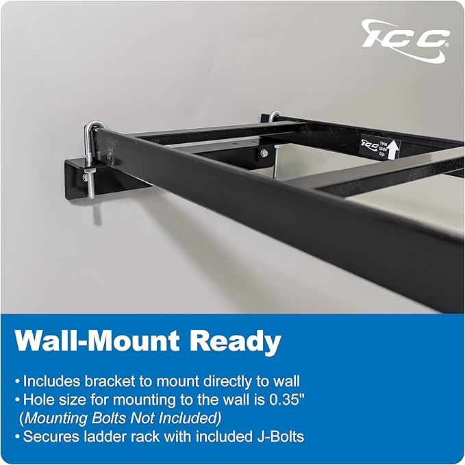 ICC Cable Runway Rack 5' Rack-to-Wall Mount Kit, 16-Gauge Steel, Made in USA