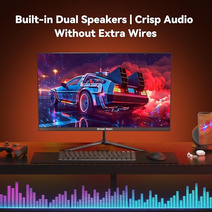 24.5 Inch Gaming Monitor 200Hz FHD (1920x1080) Computer Monitor Built-in Speakers, VA Panel, FreeSync, HDR10, 99% sRGB, FreeSync, HDMI&DP, Design VESA (75 x 75mm)