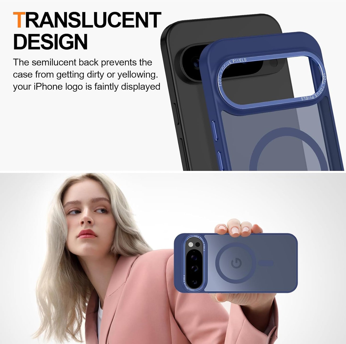 Magnetic for Google Pixel 10 Pro XL Case, [Military Grade Drop Protection] [Compatible with MagSafe] Shockproof Slim Translucent Matte Anti-Slip for Women Girls Men Case, Dark Blue