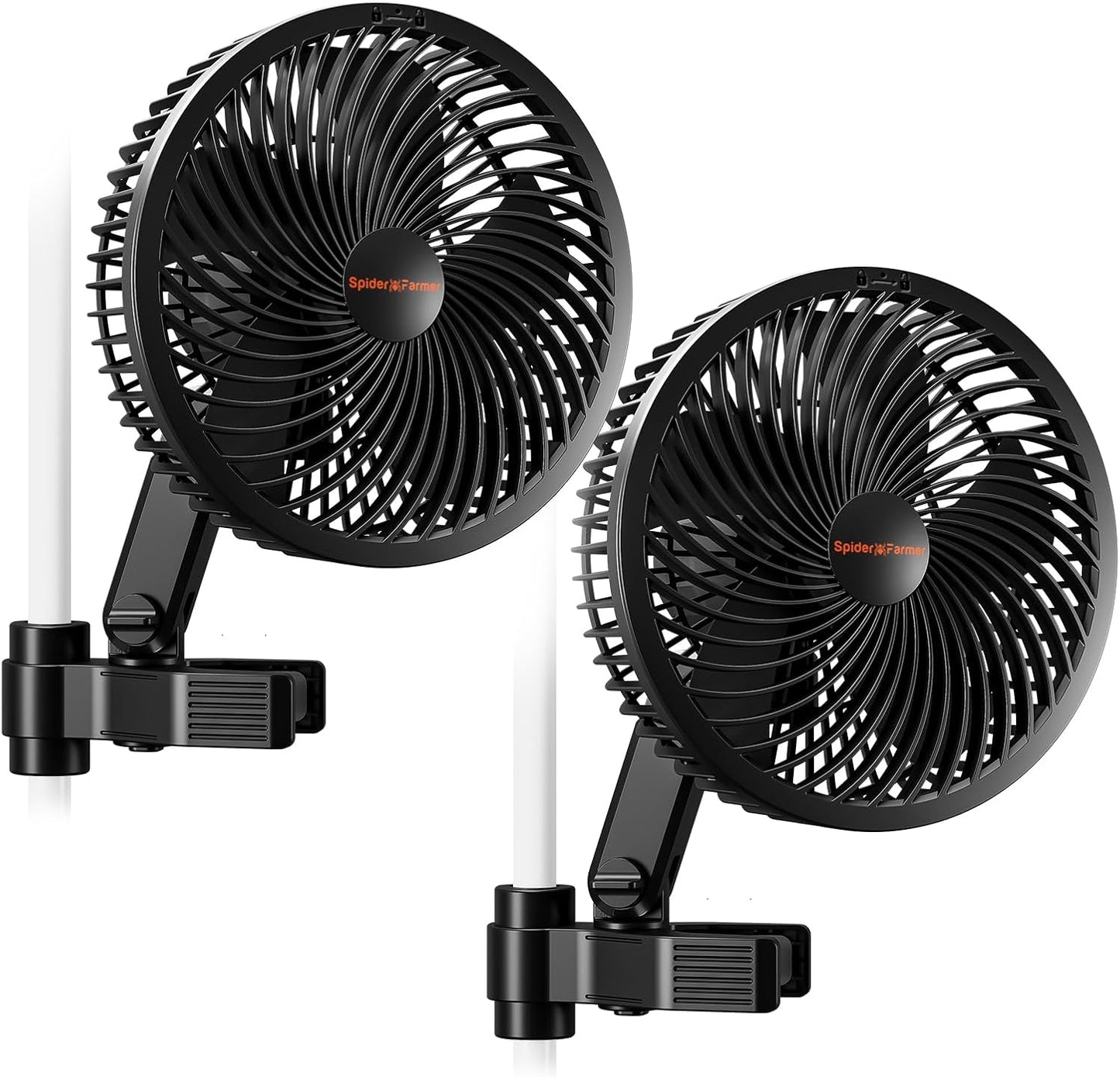 Spider Farmer 2-Pack Grow Tent Clip Fan 6", EC Motor, Custom 10 Dynamic Wind Speeds and 10-Level Oscillation, Weatherproof IP-54, Powerful Airflow but Quiet for Hydroponics Circulation Cooling