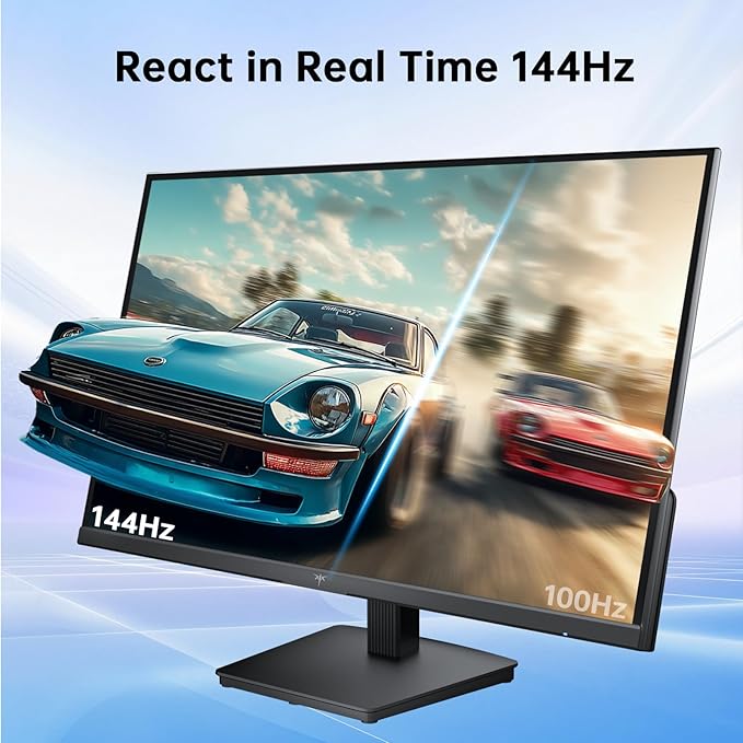 KTC 23.8 Inch Gaming Monitor, FHD@144Hz 120Hz Monitor with IPS Panel, Hardware Anti-Blue Light, 95% DCI-P3, 99% sRGB, ΔE＜2, 300 cd/㎡, 1500:1, Flicker Free and Adaptive Sync for Working and Gaming