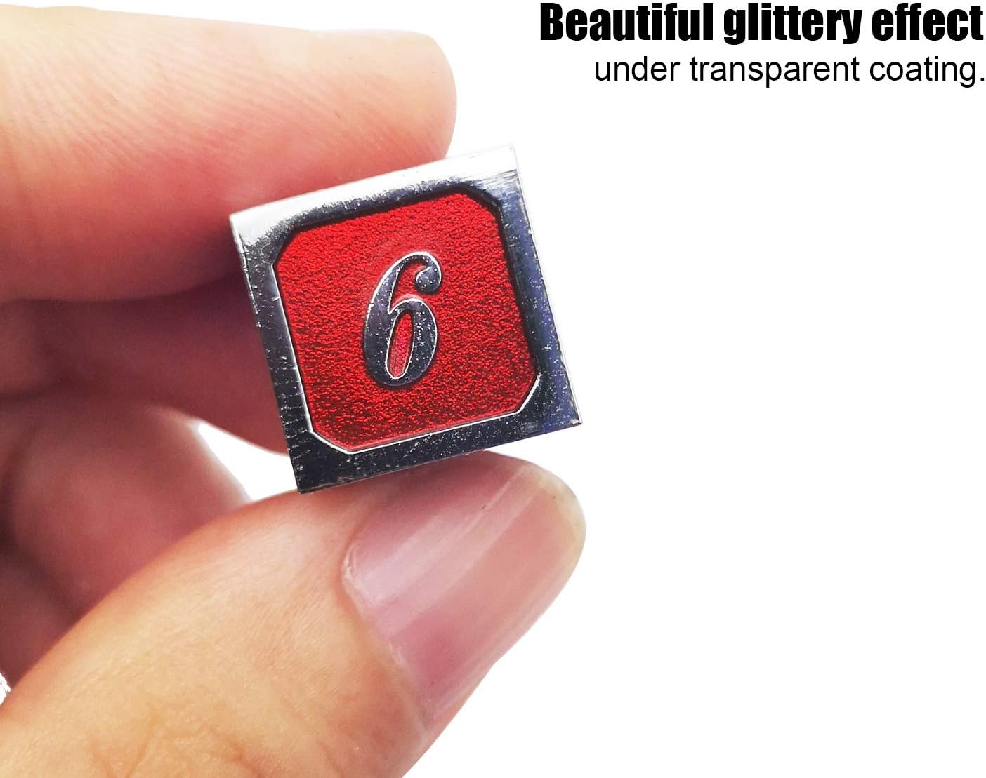 Haxtec Metal Dice Set D&D Red Silver DND Dice Set for Dungeons and Dragons RPG Games Leather Dice Bag DND Gifts-Glossy Enamel Dice (Silver Red)