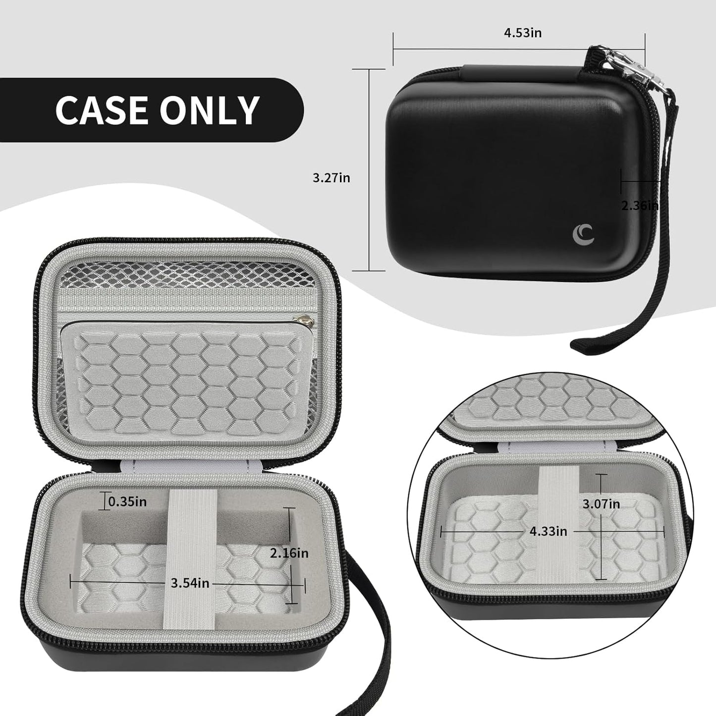 Carrying & Protective Case for Digital Camera, AbergBest 21 Mega Pixels 2.7" LCD Rechargeable HD/Kodak Pixpro/Canon PowerShot ELPH 180/190 / Sony DSCW800 / DSCW830 Cameras for Travel - Black