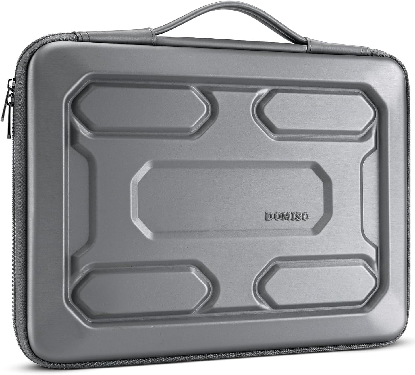 DOMISO 15.6 inch Laptop Sleeve with Handle Shockproof Waterproof EVA Protective Case for 15.6" Yoga 720 IdeaPad 310 320 ThinkPad T570/Legion 5 Gen 6/HP Envy 15/15.6" Notebooks, Silver