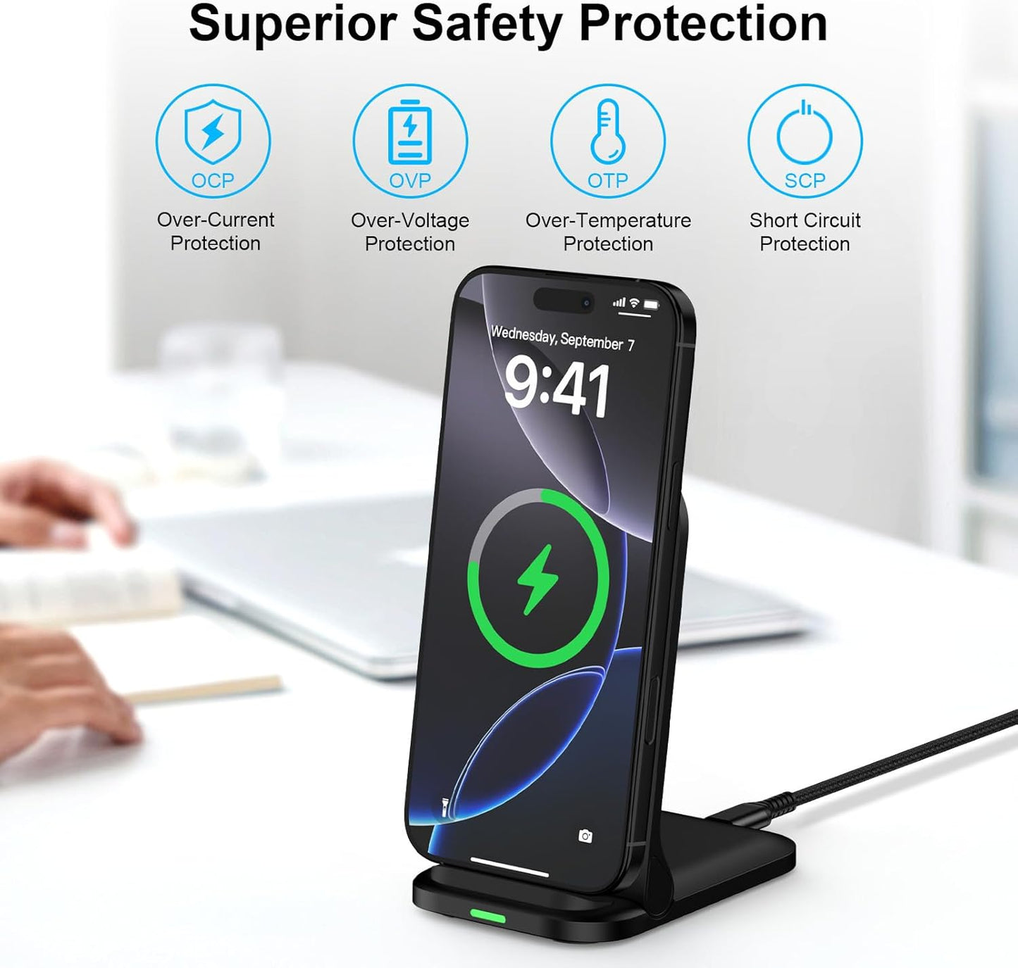 Wireless Fast Charger Stand Foldable Samsung Wireless Charger Fast Charging Station Android Phone Charger Stand for Samsung Galaxy S25 Edge S25 Ultra S25 S24 S23 S22 S21,iPhone 16e 16 Pro Max 15 14 13