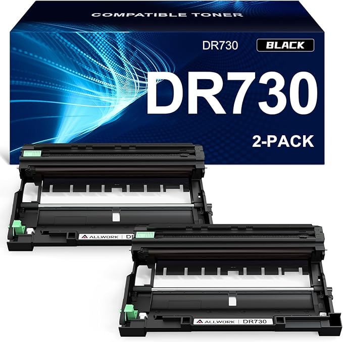 DR730 Drum Unit Compatible Replacement for Brother DR730 DR-730 DR760 Drum Unit for Brother Printer mfc-l2710dw mfc-l2717dw mfc-l2750dw mfc-l2690dw Drum, 2PK Black, 12000 Page, High Yield