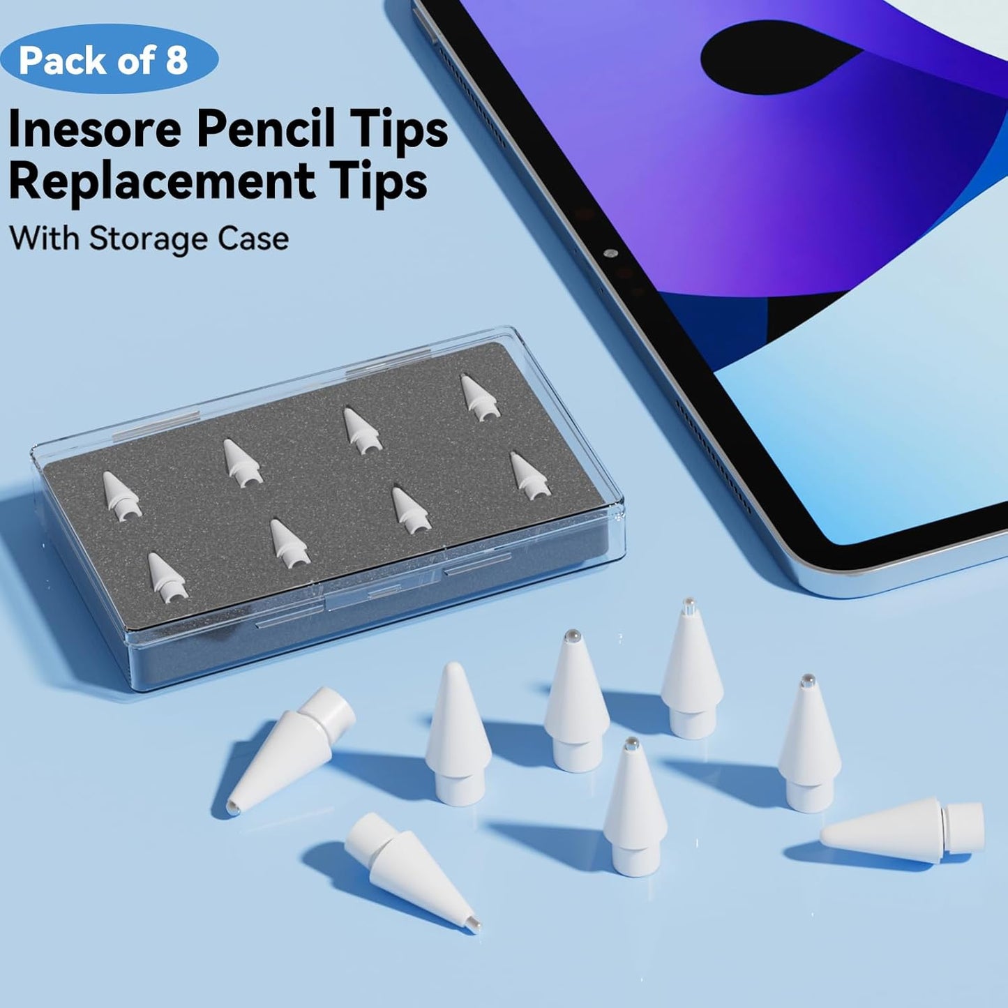 Replacement Tips for Apple Pencil Pro/Pencil 2nd Generation/Pencil 1st Generation/Pencil USB-C (4 Pack)