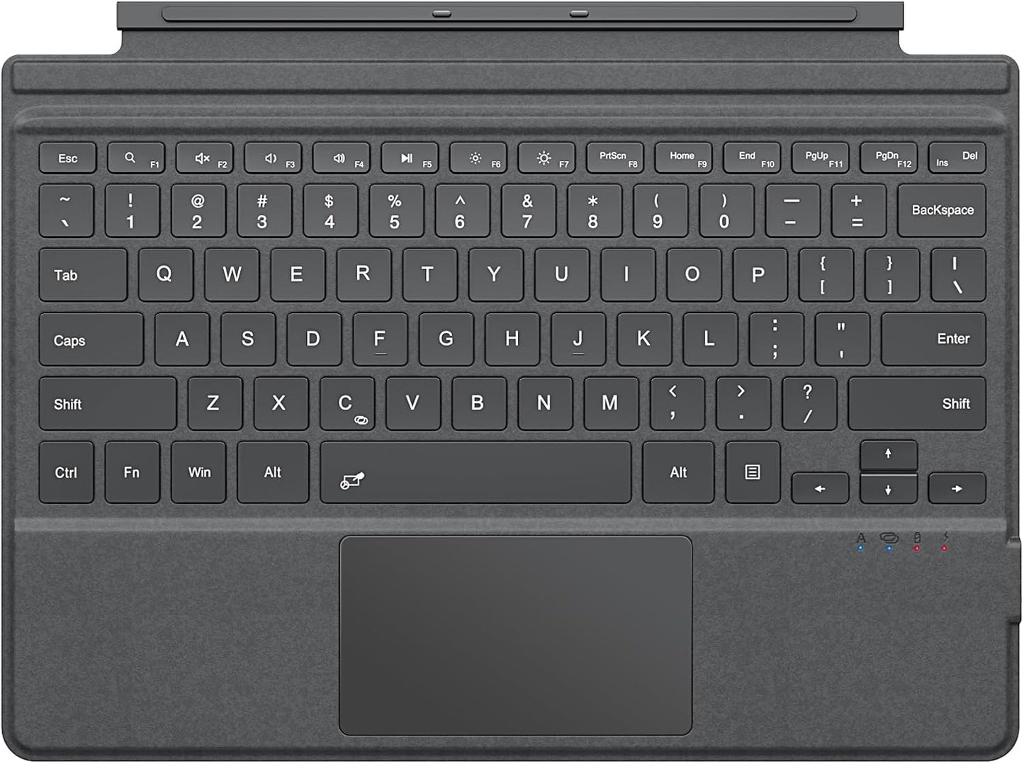 MoKo Type Cover Compatible with Microsoft Surface Pro 7 Plus 2021/ Pro 7 / Pro 6 / Pro 5 / Pro 4 /Pro 3, Lightweight Wireless Replacement Keyboard with Trackpad & Built-in Rechargeable Battery, Gray