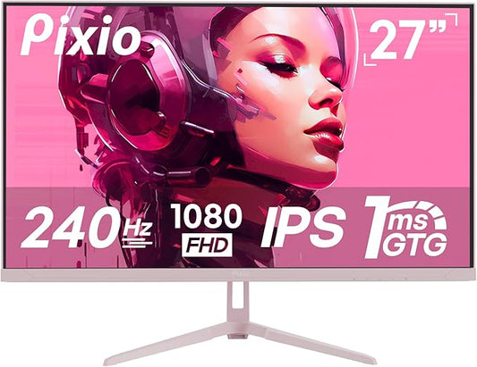 Pixio PX279 Wave Pink 27 inch 240Hz Refresh Rate FHD 1080p Resolution Fast IPS Panel 1ms GTG Resonse Time Gaming Monitor with Adaptive Sync