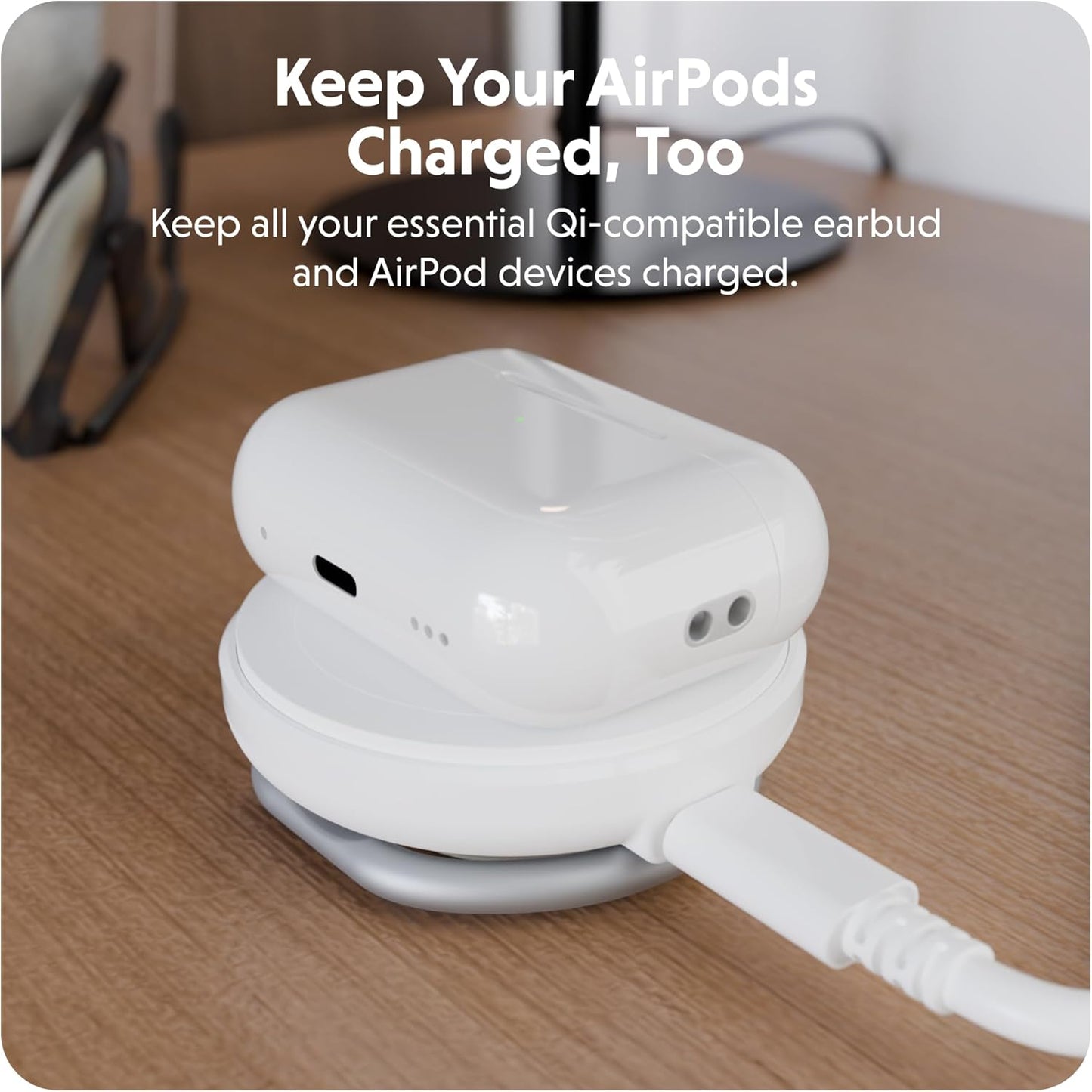 HyperJuice 2-in-1 Wireless Charger Qi2 Magnetic Stand — Fast Wireless Charger for iPhone, Apple Watch, & Qi Compatible Devices — Compact Adjustable 2 in 1 Charging Station Apple w/Built-in Kickstand