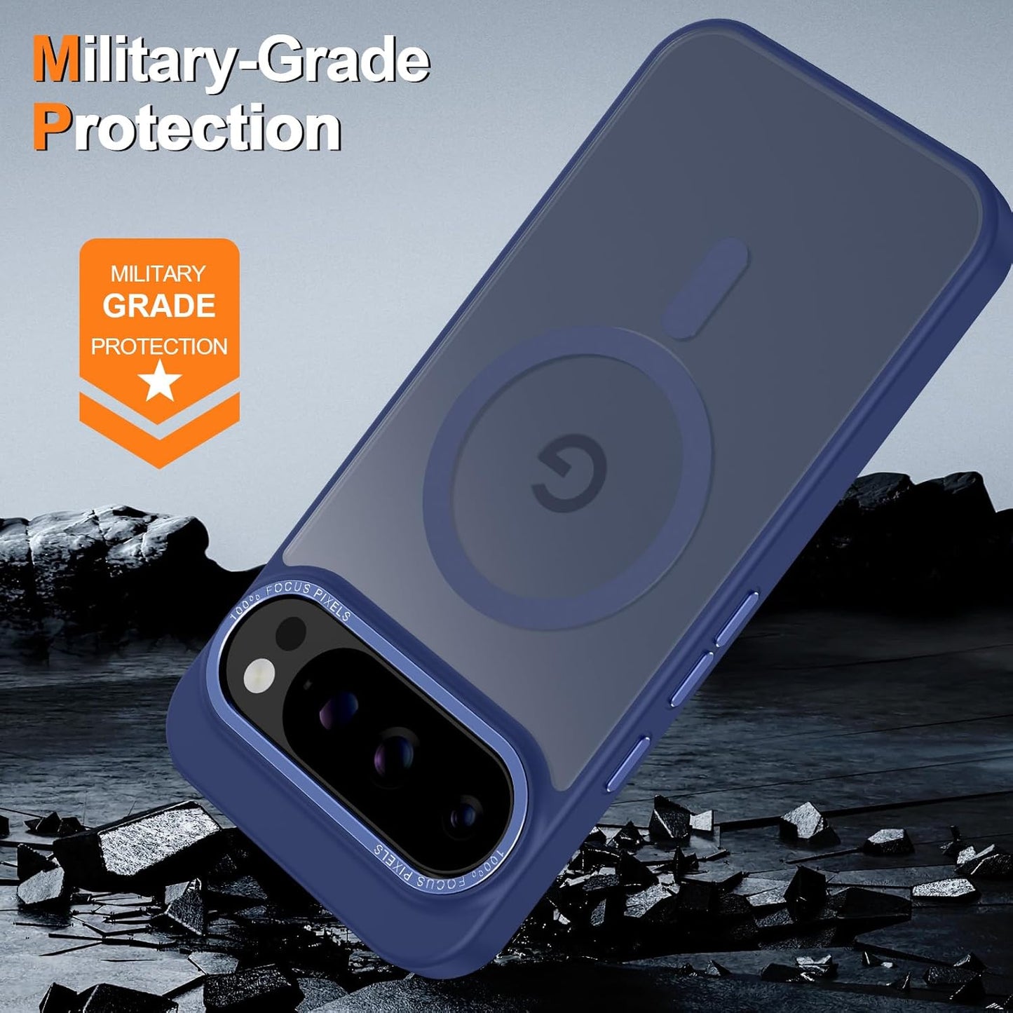 Magnetic for Google Pixel 10 Pro XL Case, [Military Grade Drop Protection] [Compatible with MagSafe] Shockproof Slim Translucent Matte Anti-Slip for Women Girls Men Case, Dark Blue