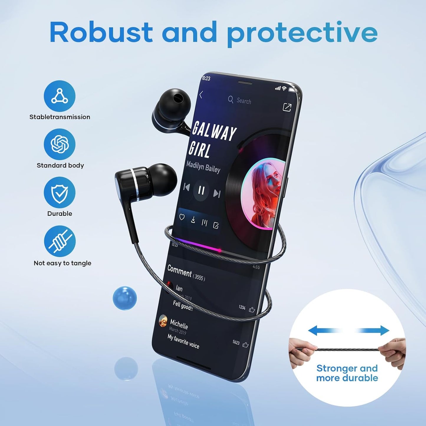 USB C Earbuds with Microphone 5 Pack, in-Ear Wired Headphones with Noise Isolating, Type C Earphone Heavy Bass Stereo Headsets Compatible with iPad, Android Smartphones, for Most USB-C Devices