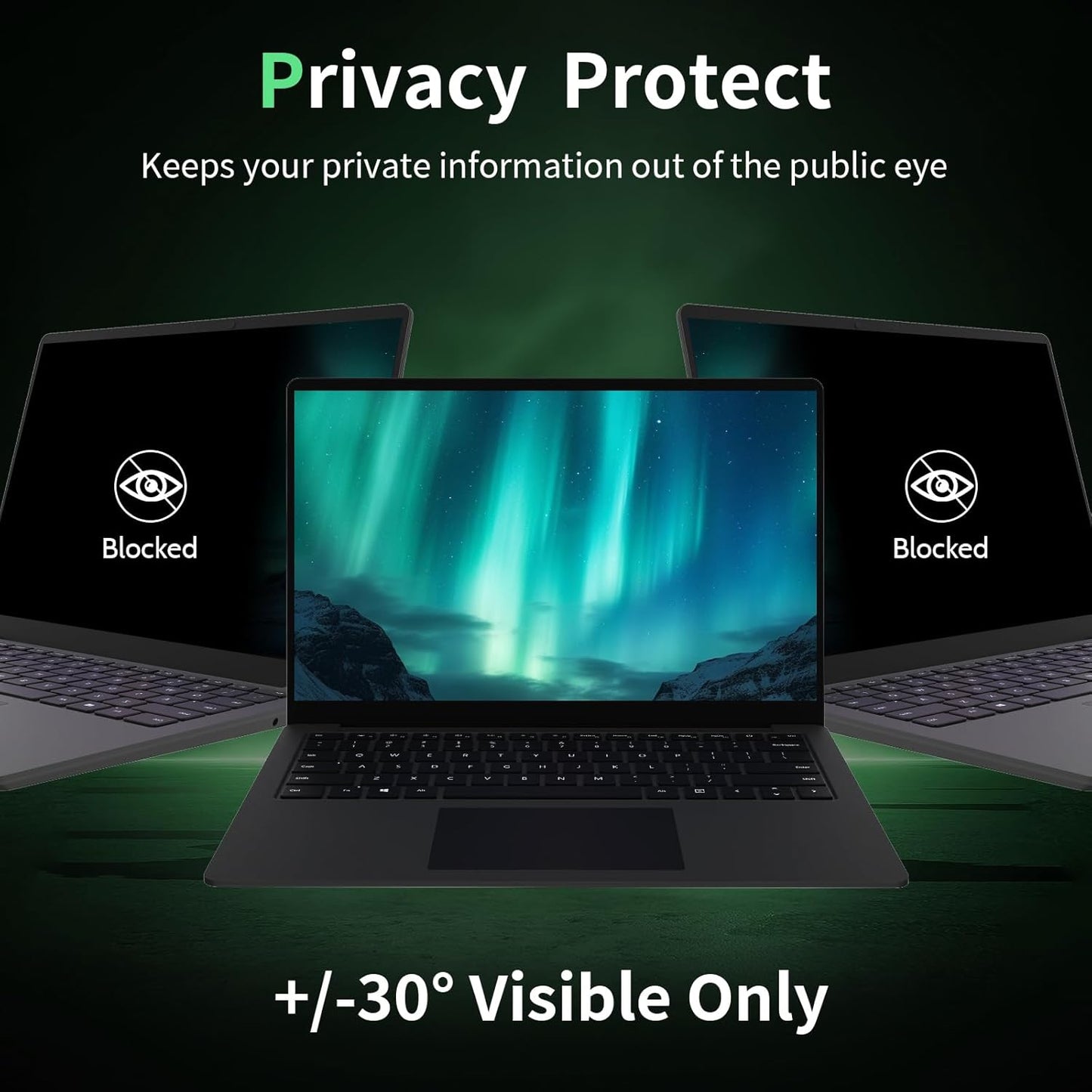 Laptop Privacy Screen 14 Inch, Laptop Screen Privacy Shield 16:10 Aspect Ratio Anti-Glare Blue Light Computer Monitor Protector,Removable 14in Filter for Lenovo HP Dell Acer Asus Thinkpad Envy Xps