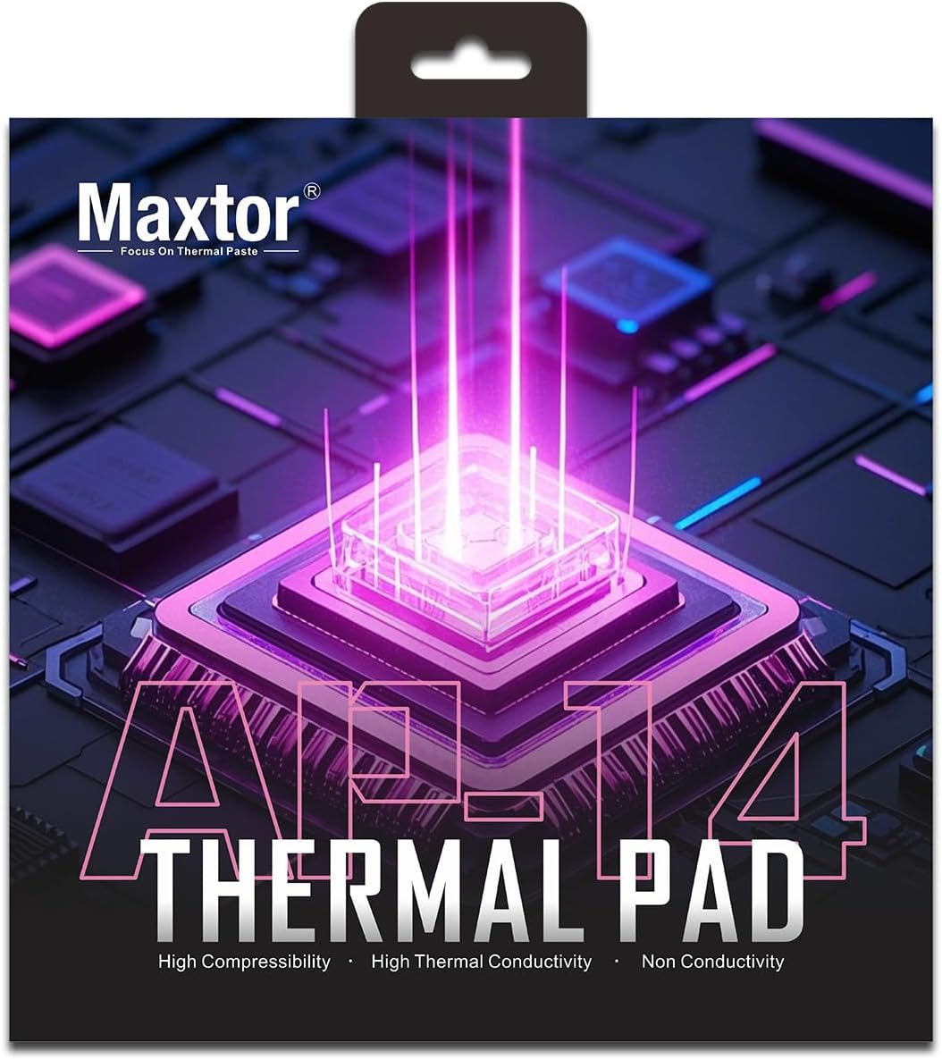 Maxtor Thermal Pad 16.8 W/mK,Thermal Pads for GPU/CPU/LED/Cooler,Excellent Heat Conduction，High Temperature Resistance (120 * 120 * 2.0mm（1pcs）)
