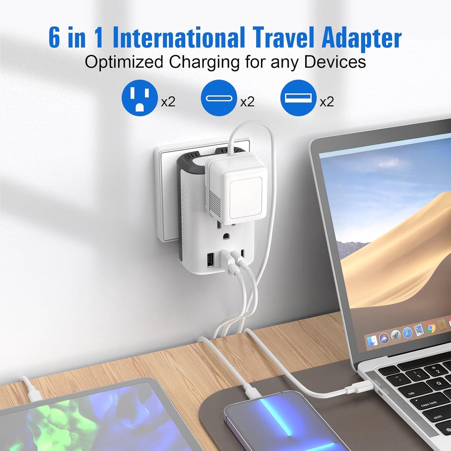 Voltage Converter Us to Europe, 220v to 110v Power Adapter, European Plug Power Converter 2500w, Transformer for Curly Hair Dryer, Travel Adapter Worldwide Step Down，