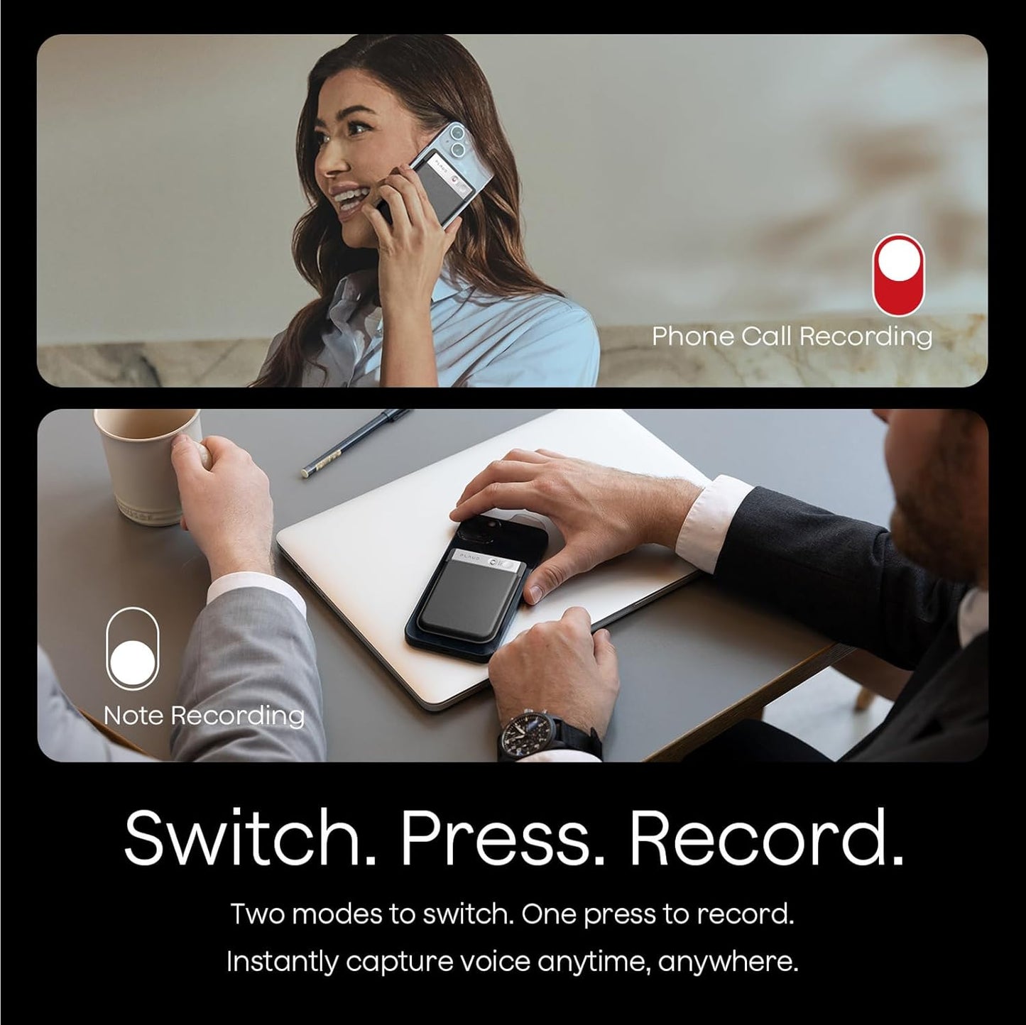 Plaud Note AI Voice Recorder, Voice Recorder w/Case, App Control, Transcribe & Summarize with AI Technology, Support 112 Languages, 64GB Memory, Audio Recorder for Lectures, Meetings, Calls, Silver