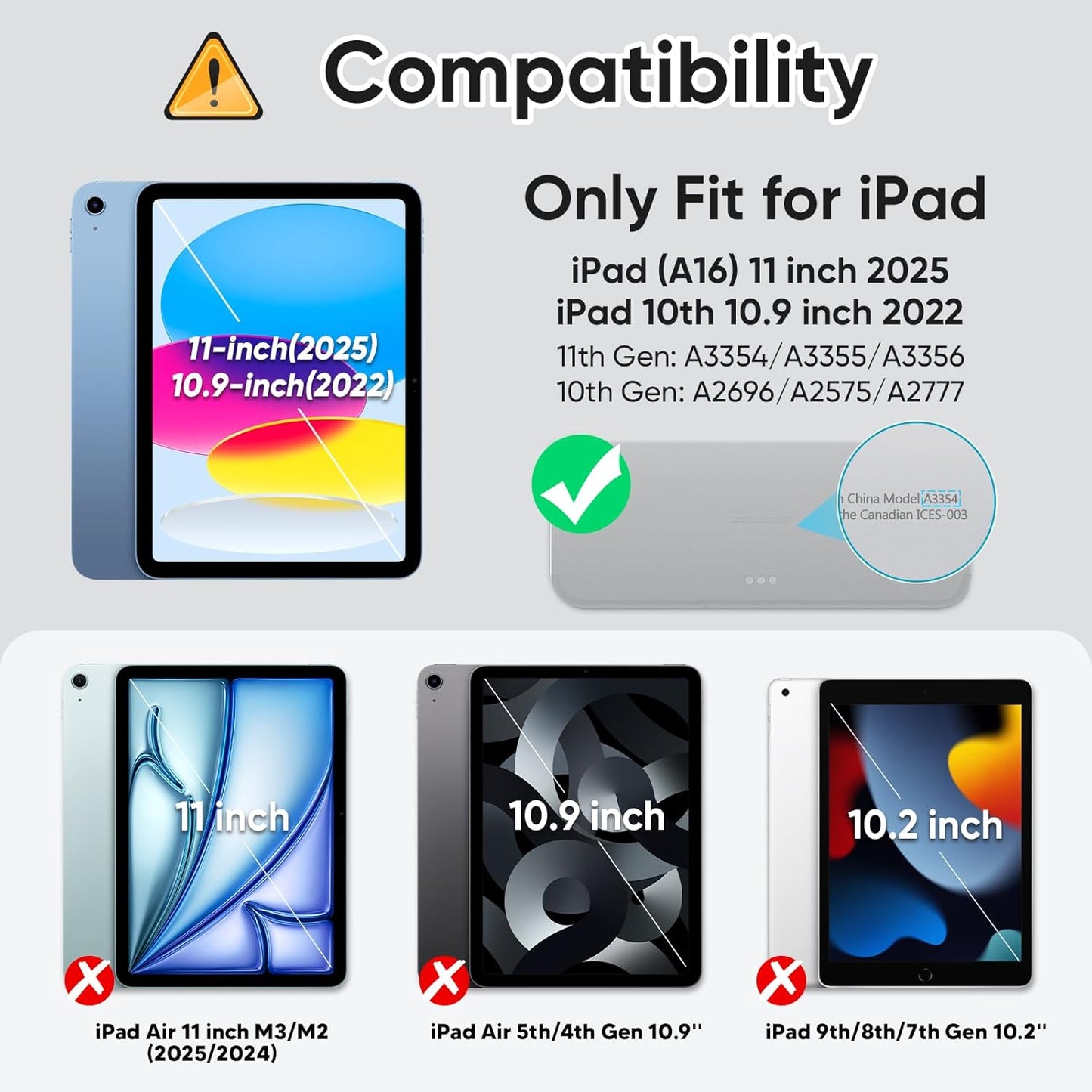 SCSVPN Case for iPad (A16) 11th Generation 11 Inch 2025 / 10th Generation 10.9 Inch 2022, Shockproof Protective Case with Screen Protector, Pencil Holder, Rotating Stand, Hand/Shoulder Strap - Clear
