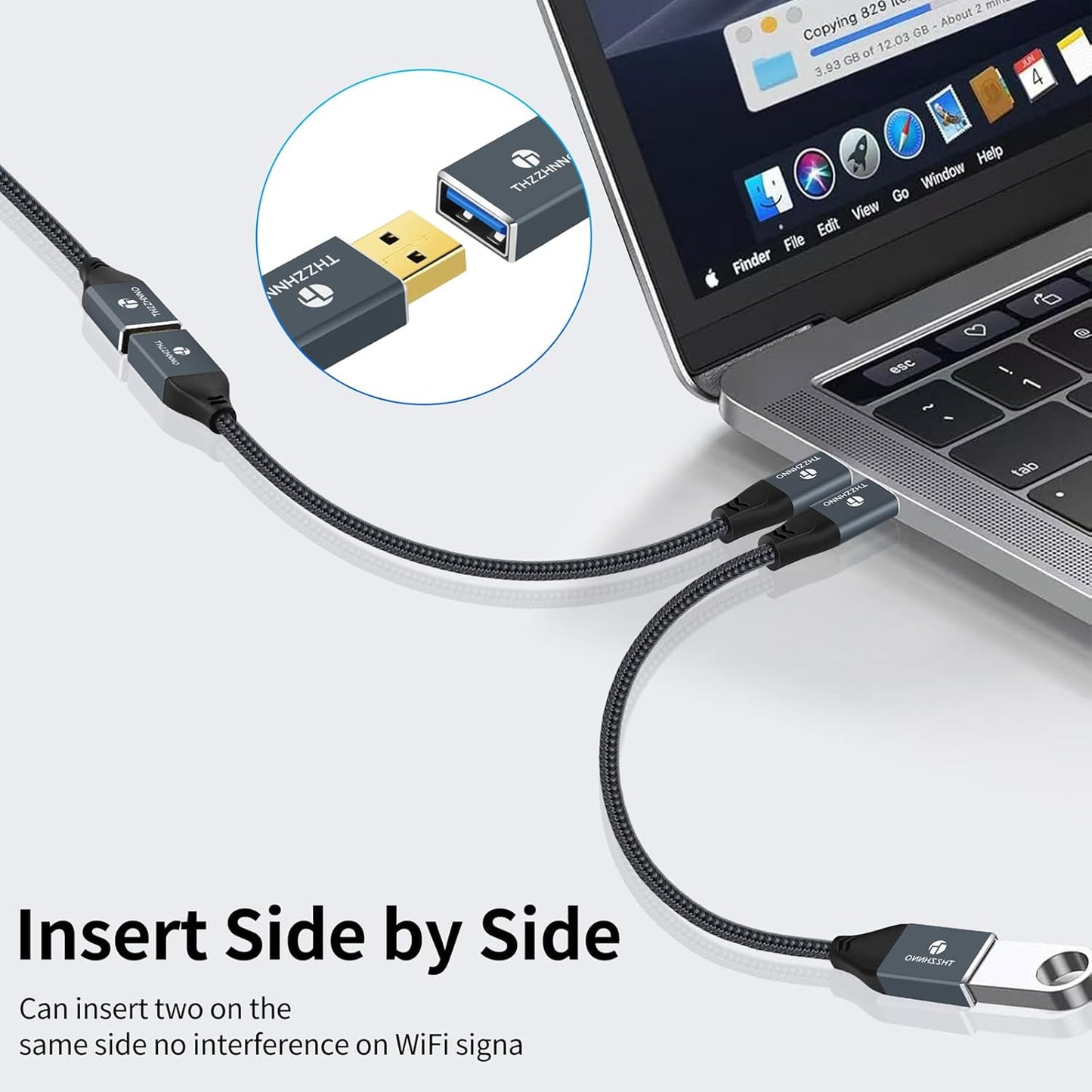 USB 3.0 Extension 1.6FT, USB Male to Female USB 3.0 Extender Cable for Webcam, Camera, Phone, USB hub, Mouse, Keyboard, Printer, Hard Drive, Headset