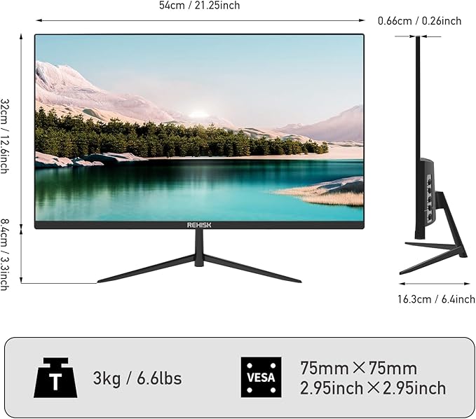24 Inch FHD IPS Gaming Monitor, 180Hz, 1ms, HDMI VGA Ports VESA Compatible, Tilt Adjustable, Borderless Design, Multi-Screen Capability, AMD FreeSync & G-Sync Compatible, Build-in Speakers