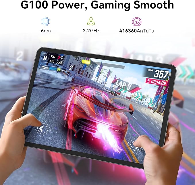 Blackview 13 inch Android 15 Tablet with Keyboard, 12.7 inch Large Screen Gaming Tablet with Pen, Helio G100,36GB+256GB, 90 Hz, 2K+, 3 AI Cameras, Widevine L1, 5G WiFi, GPS- Link 8