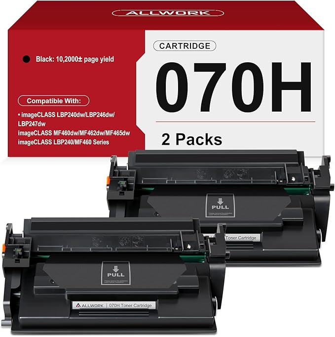 070H Black Toner Cartridge Compatible Replacement for Canon 070H crg-070H for imageCLASS MF465dw MF462dw MF460dw LBP246dw LBP247dw LBP240dw Printer 2 Pack