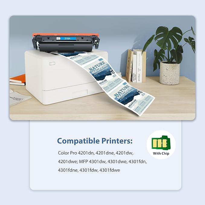 210A Toner Cartridges High Yield for Color Laser Jet Pro MFP 4301fdw 210A Compatible for HP 4201dn 4201dne 4201dw 4201dwe MFP 4301dw 4301dwe 4301fdn 4301fdne 4301fdw 4301fdwe Printer(BK/Y/M/C,8 Pack)